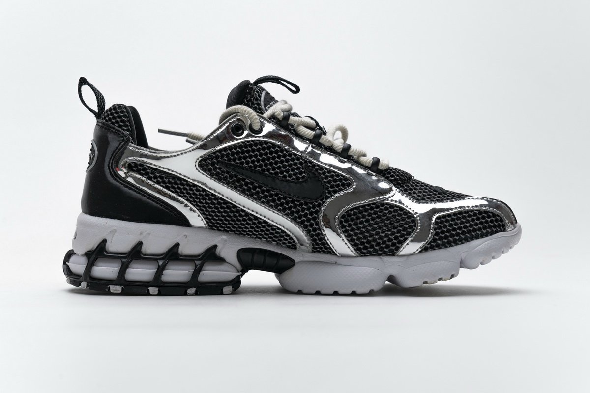 CU1854-001 Stussy x Nike Air Zoom Spiridon Cage 2 Black Silver
