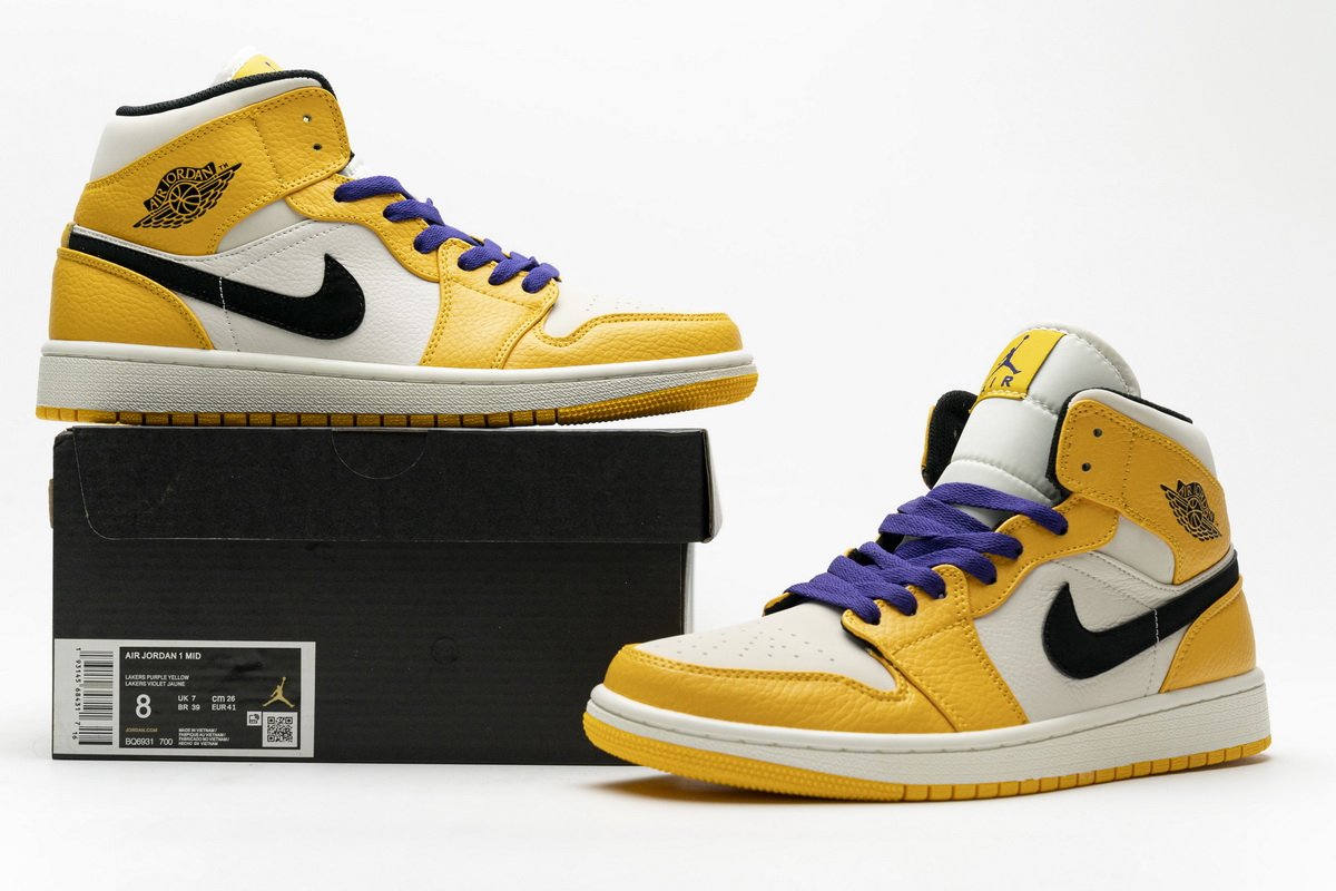 852542-700 Air Jordan 1 Mid Lakers