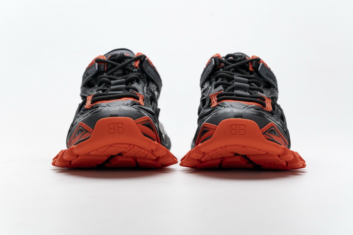 570391 W2GN1 2002 Blenciaga Track 2 Sneaker Dark Grey Orange