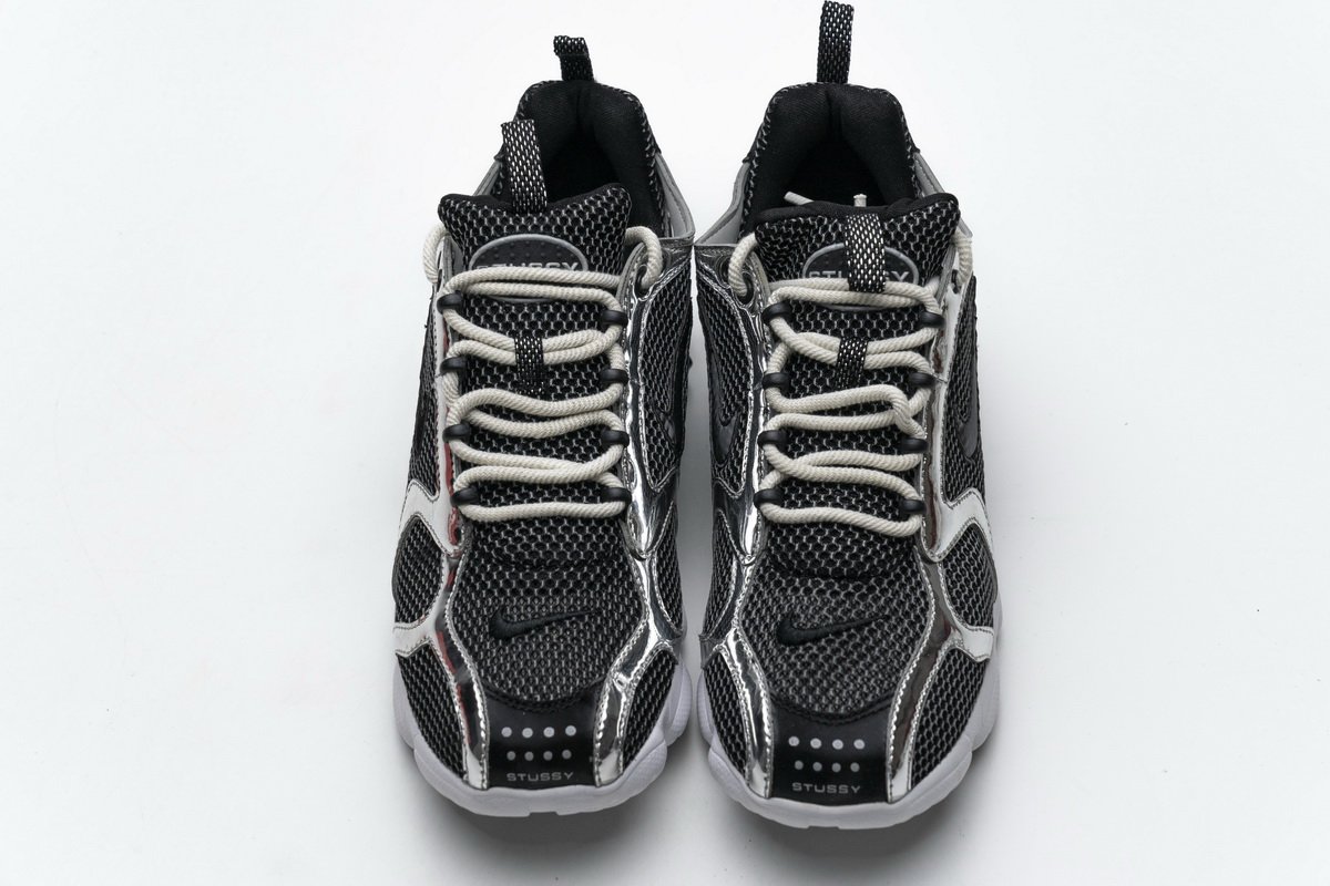 CU1854-001 Stussy x Nike Air Zoom Spiridon Cage 2 Black Silver