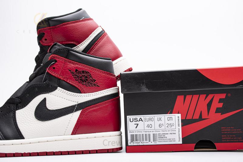 555088-610 Air Jordan 1 High OG“Bred Toe”