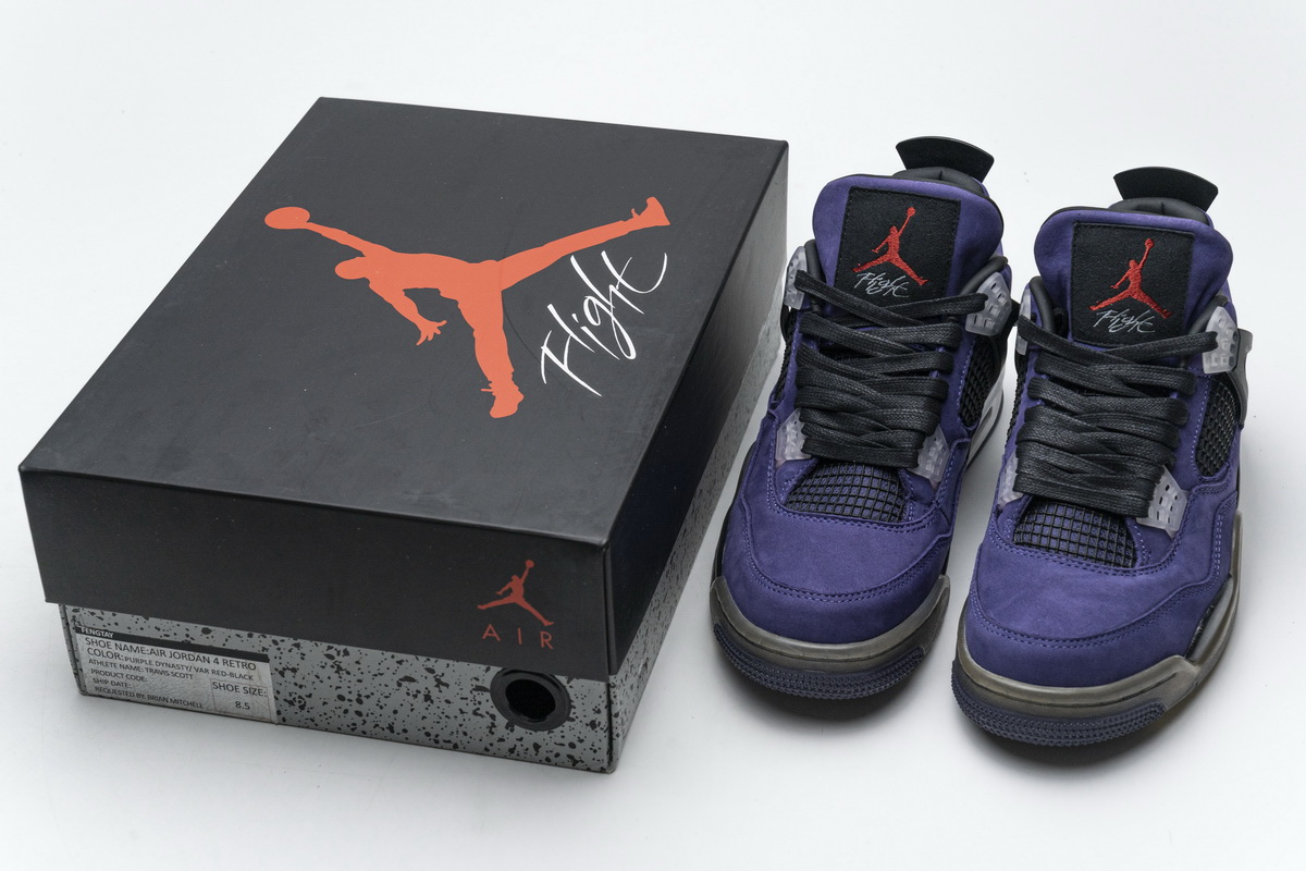 AJ4-766302 Travis Scott x Air Jordan 4 Retro Purple