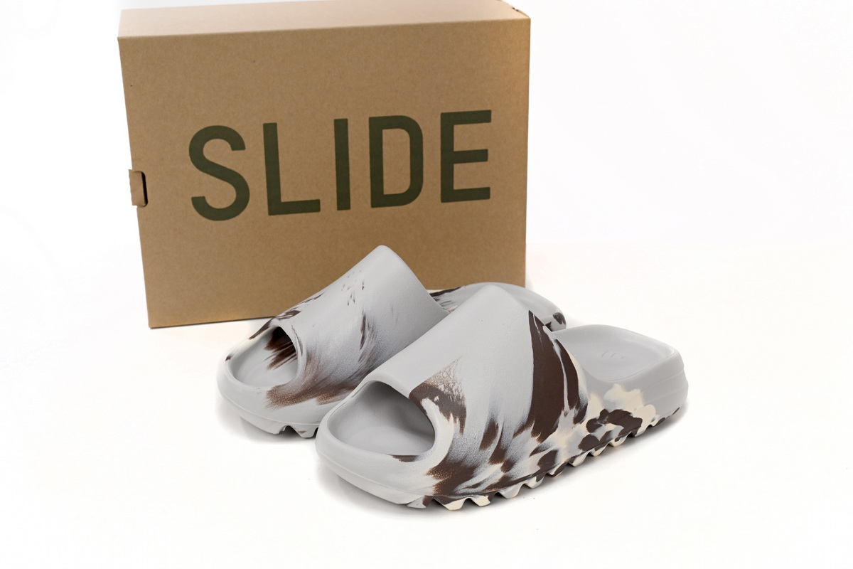 Ad*s yeezy slide enflame oil painting white grey